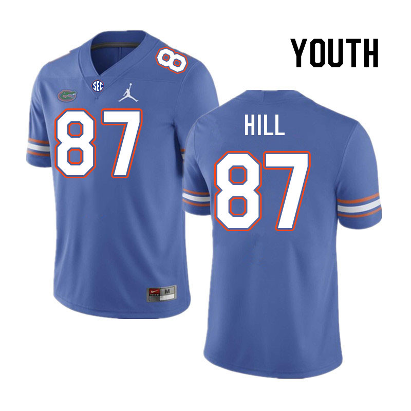 Youth #87 Gavin Hill Florida Gators College Football Jerseys Stitched-Royal